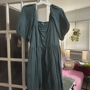 Madewell linen shirred dress